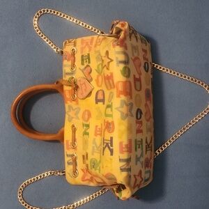 Dooney & Bourke Vintage Y2K Crayon Graffiti Crossbody with Gold Hardware